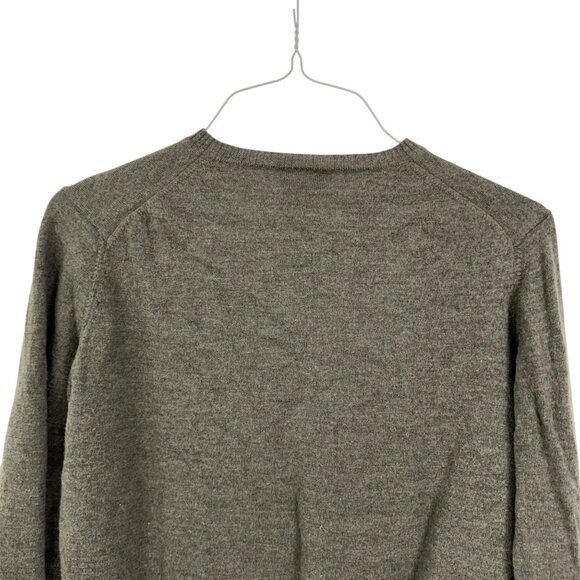 Brooks 346 Mens Fine Italian 100% Merino Wool V-Neck Sweater SZ L Olive Green - Picture 8 of 11